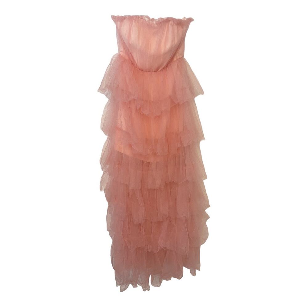 Lovers and Friends Bobbit Gown Strapless Tiered Ruffle Tulle Bridal Wedding XS - Picture 6 of 16